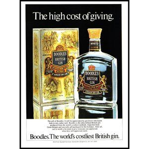 1981 Boodles British Gin London Vintage Print Ad Christmas Gift Wall Art Photo